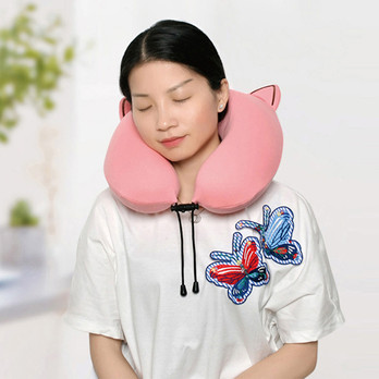 招财猫耳记忆棉旅行U型颈枕